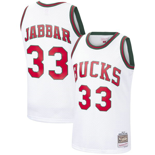 Camiseta Kareem Abdul-Jabbar 33 Milwaukee Bucks 1971-1972 Classics Swingman Blanco Hombre